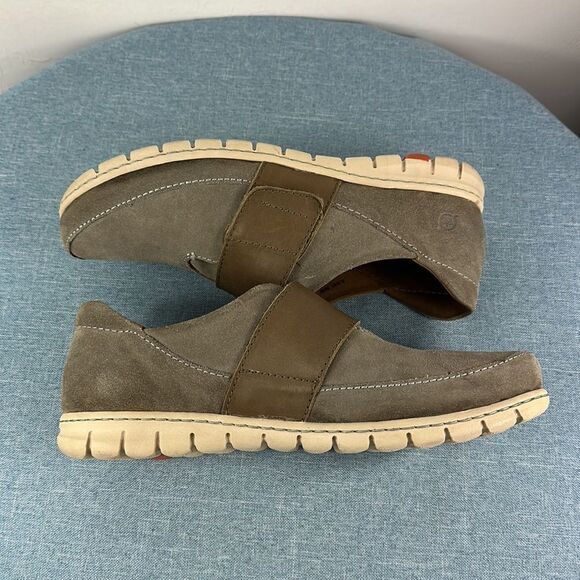 Born Morganite Gray Leather Strap Slip On Shoes Size 9.5 - Picture 5 of 9